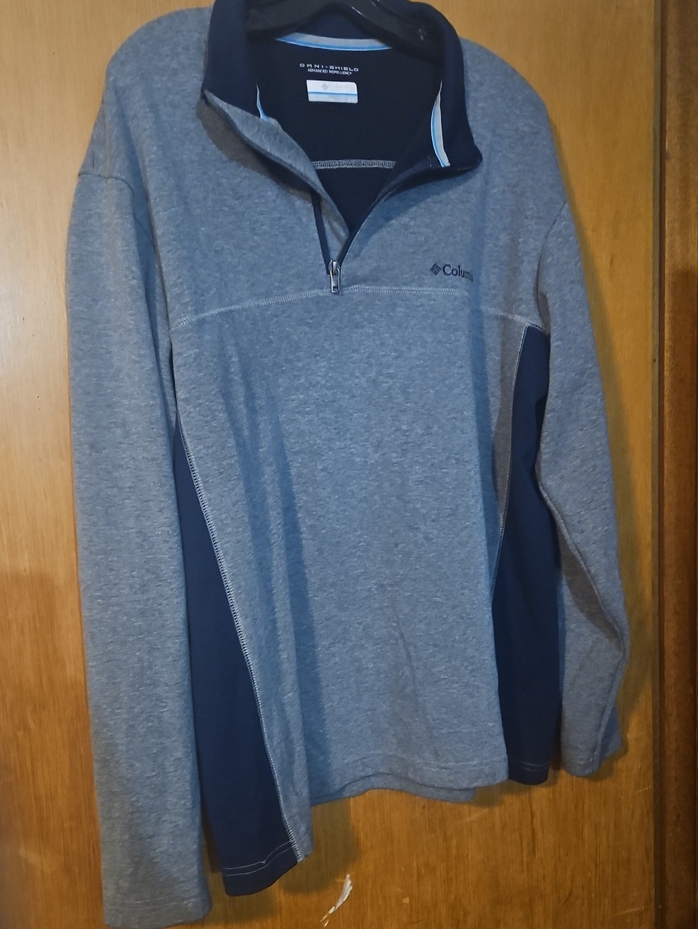 Columbia Men's Grey and Navy Half-Zip Performance Pullover